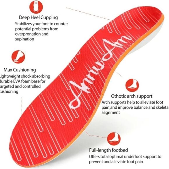 Arch Support Inserts for Plantar Fasciitis Relief Insoles Men 13-13.5 - Picture 6 of 6